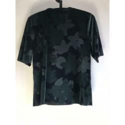 Velours t-shirt van Distrikt mt S in rijke blauw/groen tint