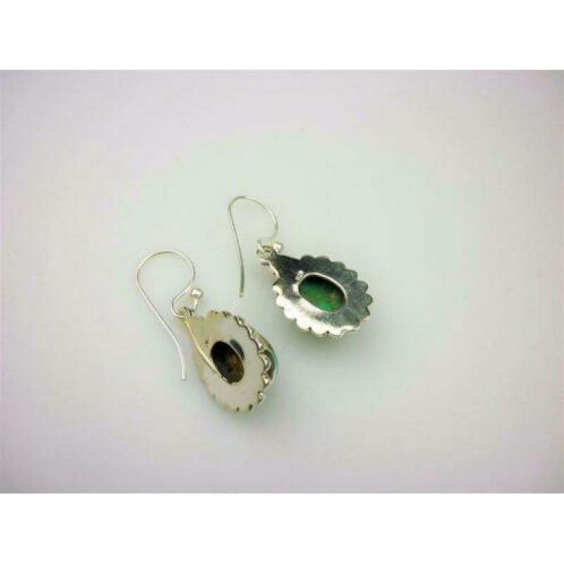 Opruiming Zilver met turquois oorbellen / Z5808