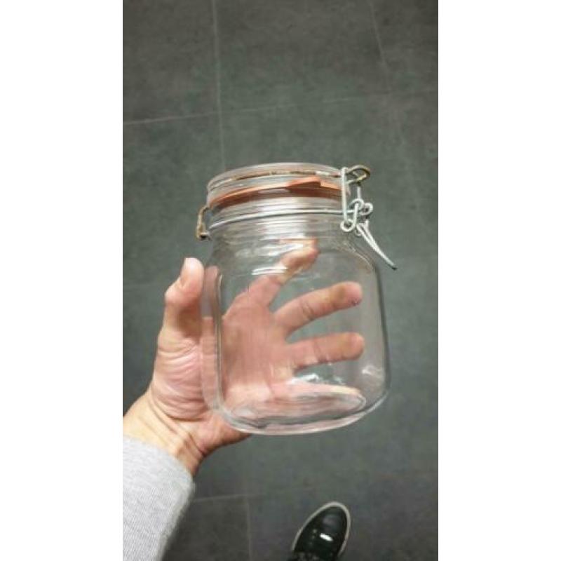 Weckpotten met beugel, italiaans, 1.5 L en 1.0 L + kast