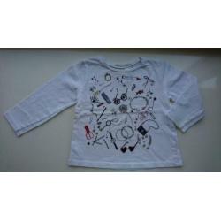 Leuk, wit shirt / longsleeve van Zara, maat 92 (86)