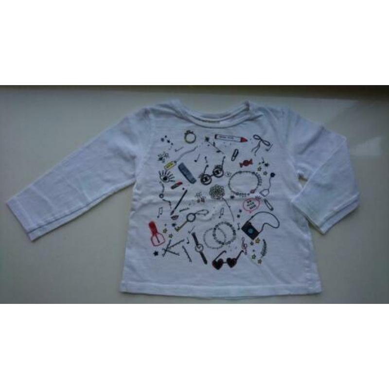 Leuk, wit shirt / longsleeve van Zara, maat 92 (86)