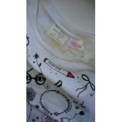Leuk, wit shirt / longsleeve van Zara, maat 92 (86)