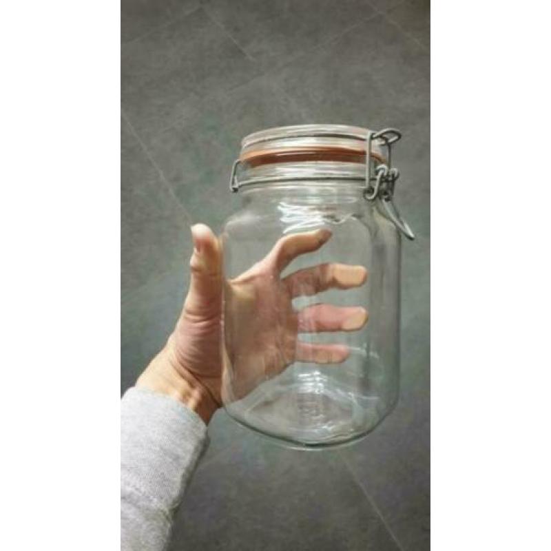 Weckpotten met beugel, italiaans, 1.5 L en 1.0 L + kast