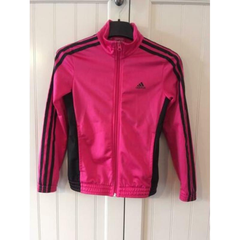 Adidas trainingsjasje mt 152 roze zwart