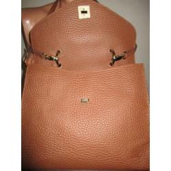 CRINKLES ! Leren hand/schouder/cross bodytas.