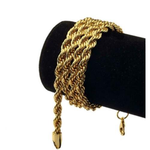 18K goud verguld touwketting lengte 70 cm
