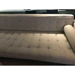 Strakke witte 3 zitsbank van stof - gratis