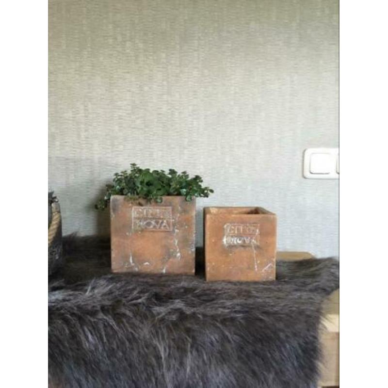 Set van 4 mooie landelijke bloempotten