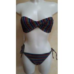 36C Nieuw gestreept strapless bikini LingaDore, 36 C slip 42