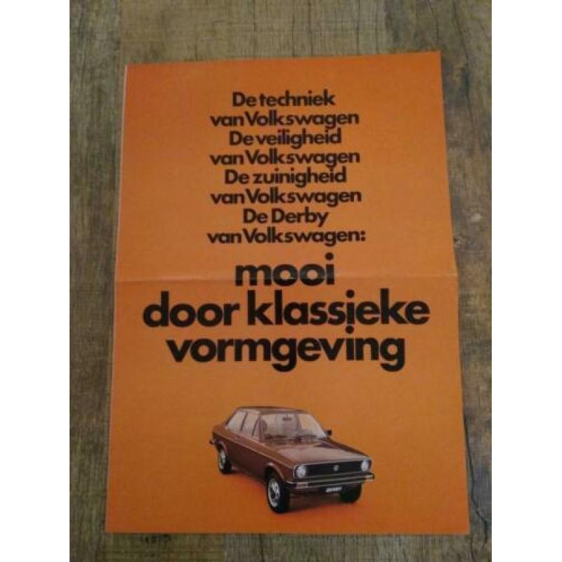 Volkswagen Derby folder uit 1977 keurige staat !
