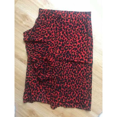 Rode Leopard rok Zara maat M
