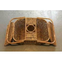 Vintage rotan picknickmand rieten picknickmand