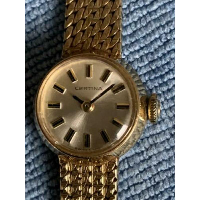 Gouden Dames Horologe merk CERTINA
