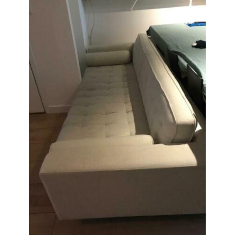 Strakke witte 3 zitsbank van stof - gratis