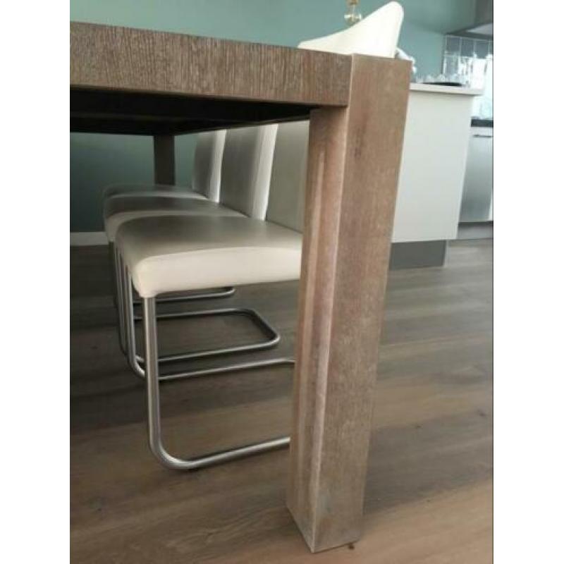 Grijs eiken eettafel 1.90x1.00 meter