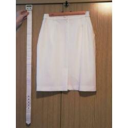 Geel / witte blazer met witte rok - nieuw