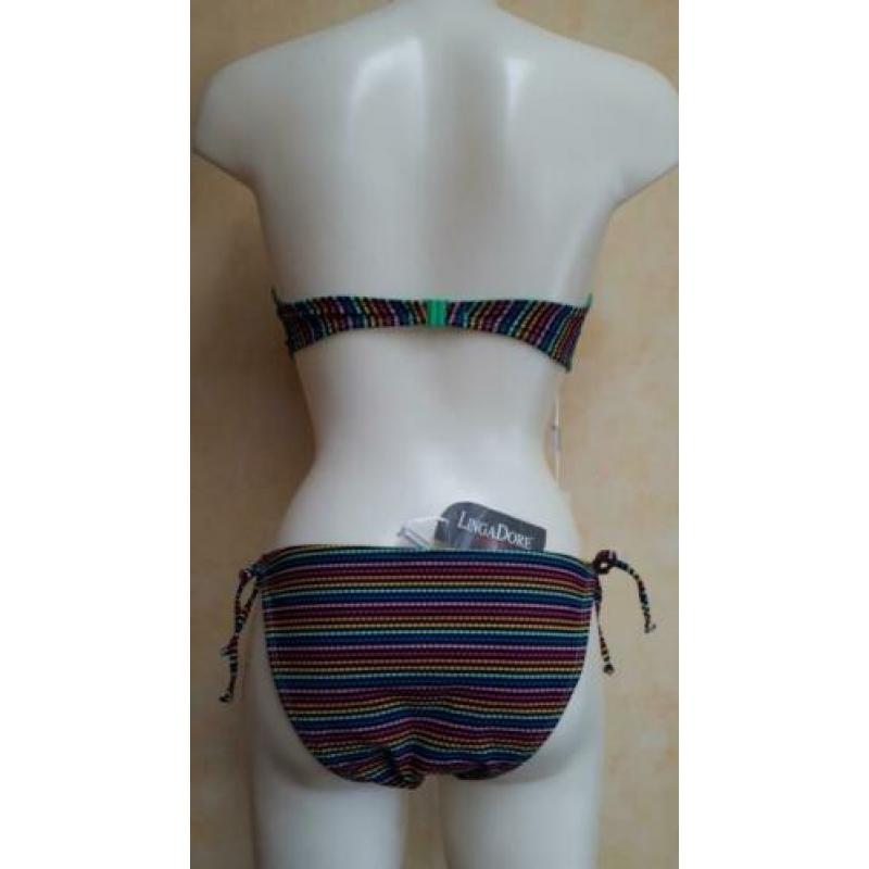 36C Nieuw gestreept strapless bikini LingaDore, 36 C slip 42