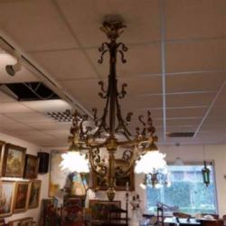 Bronzen hanglamp met vier lichtpunten
