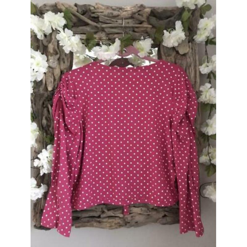 ?? Yoek knoopvestje roze polkadots 44-46
