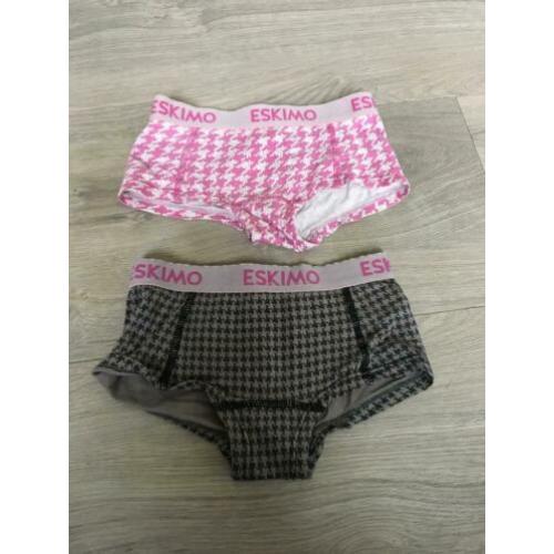 ESKIMO set ondergoed, 2x boxer broekje mt 128 - 140 WH