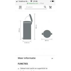 Brabantia prullenbak nieuw