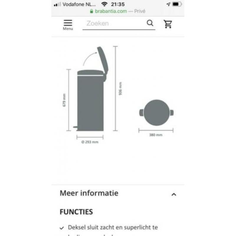 Brabantia prullenbak nieuw