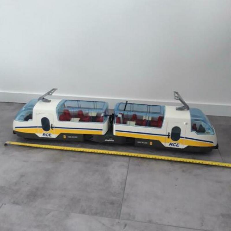 PLAYMOBIL RC TREIN 2X passagier wagon overweg station