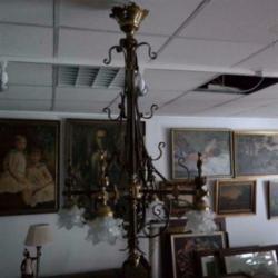 Bronzen hanglamp met vier lichtpunten