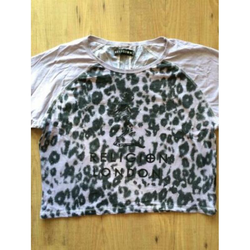 Crop top, wijder model, van Religion, XS met panterprint