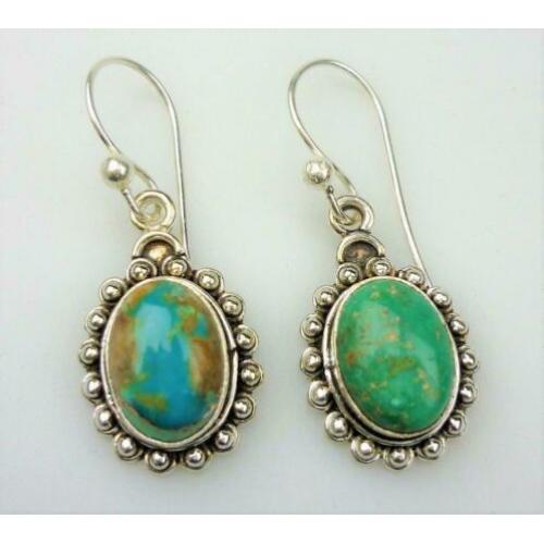 Opruiming Zilver met turquois oorbellen / Z5808