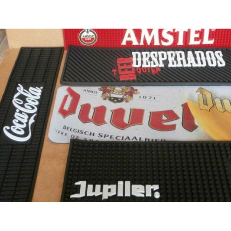 Barmat Amstel Jupiler Duvel Coca Cola William Lawson bar mat