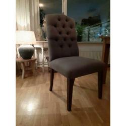 6 gecapitonneerde landelijke eetkamerstoelen