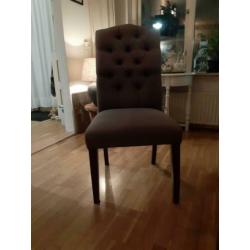 6 gecapitonneerde landelijke eetkamerstoelen