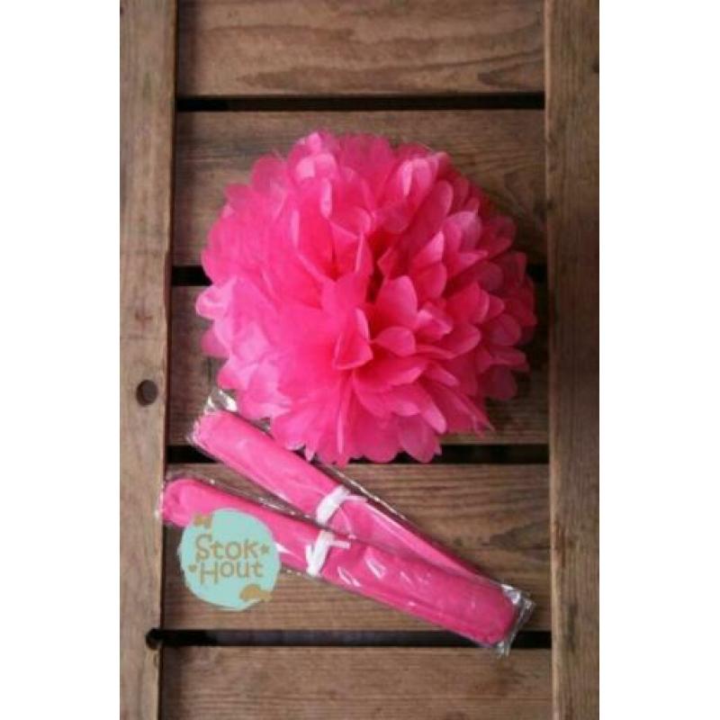 Papieren pompons 25cm, diverse kleuren | Stokhout 78