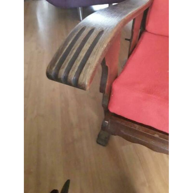 Mooie vintage rookstoel met verstelbare rugleuning