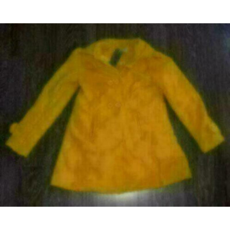 tussenjas mt XS NIEUW mooie kleur geel,gevoerd