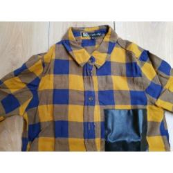 Mooie ruiten blouse lange mouw, Bella Ragazza, maat XS/34