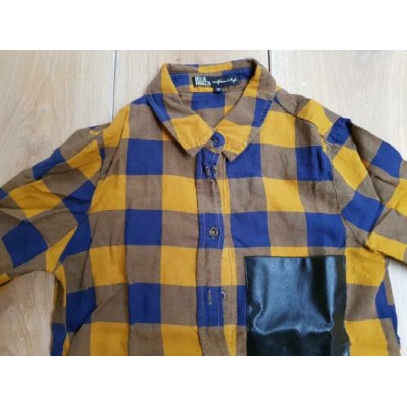 Mooie ruiten blouse lange mouw, Bella Ragazza, maat XS/34
