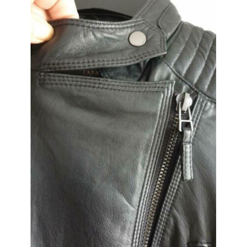 NIEUW stoer ECHT lederen jas van ZARA mt. XL (42)