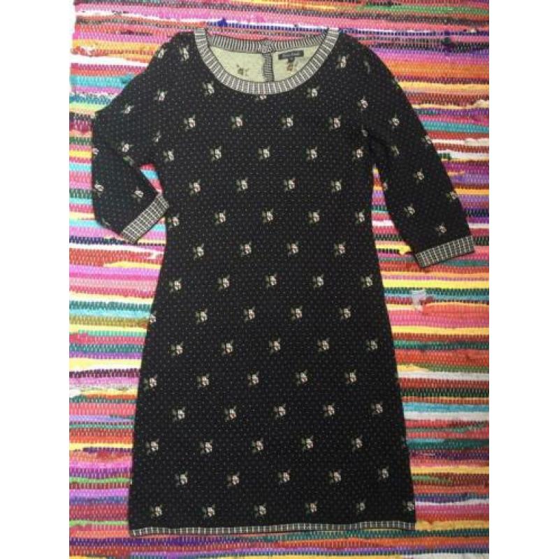 King louie xl lichte gebreide jurk retro vintage 44 zwart nw
