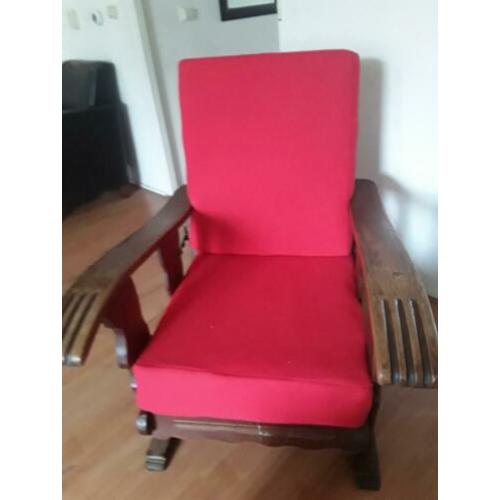 Mooie vintage rookstoel met verstelbare rugleuning