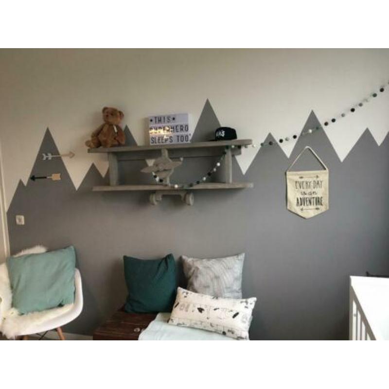 vliegtuig wandplank boekenplank kinderkamer babykamer