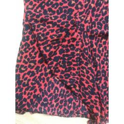 Rode Leopard rok Zara maat M