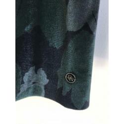 Velours t-shirt van Distrikt mt S in rijke blauw/groen tint