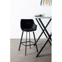 Barkruk Shannon Velvet Black - Giga Meubel