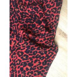Rode Leopard rok Zara maat M