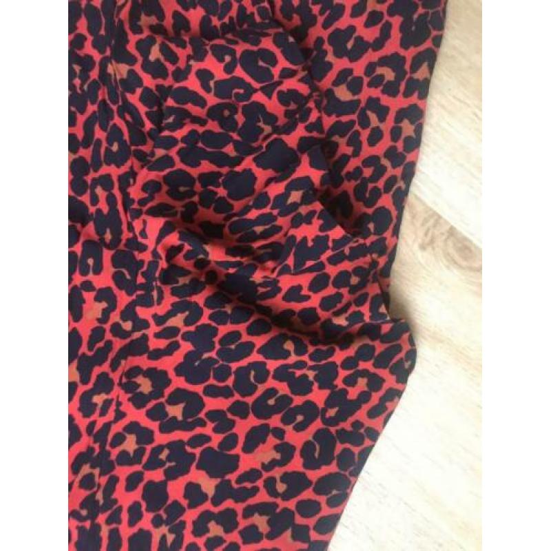 Rode Leopard rok Zara maat M