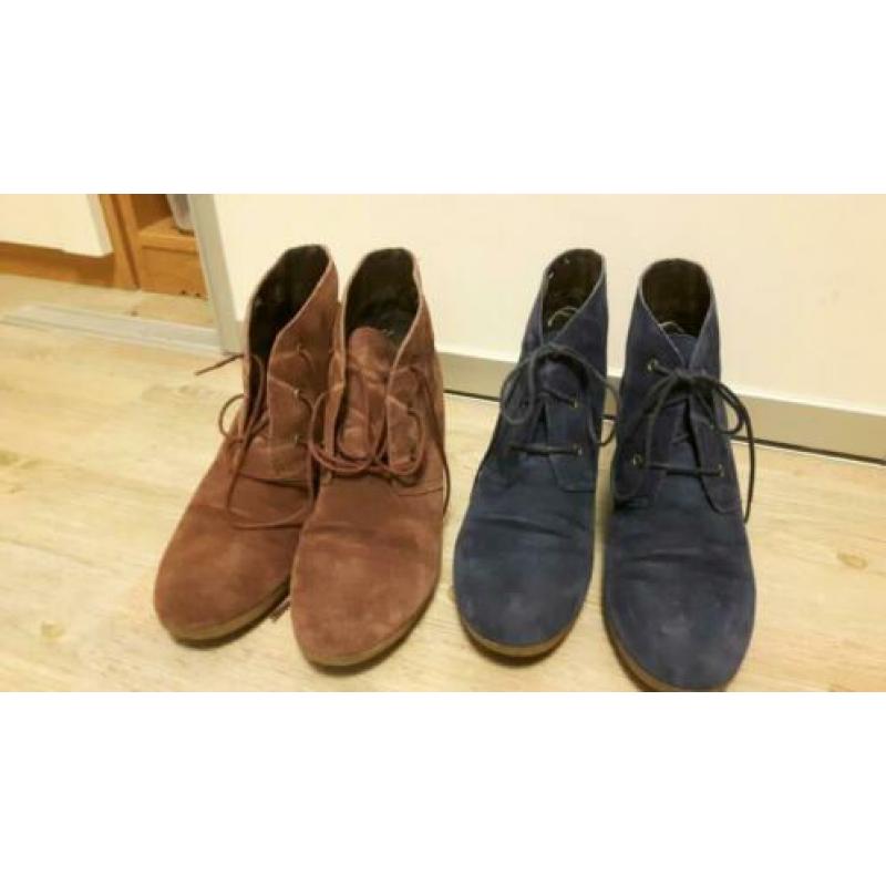 2 paar suede dames schoenen. Maat 41.