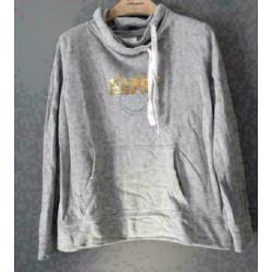 BPC grijze trui hoody maat 40 tekst Happy