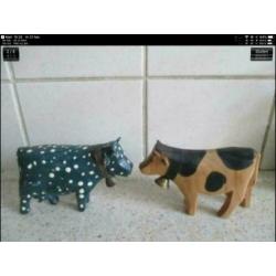 4 houten koeien
